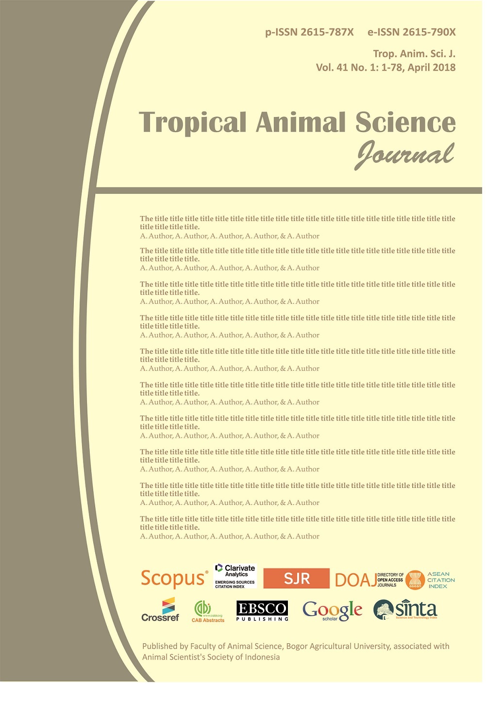 Media Peternakan Berubah Namanya Menjadi Tropical Animal Science Journal
