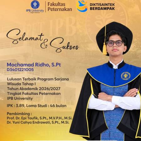 Selamat kepada lulusan terbaik Program Sarjana dan Program Doktor Tingkat Fapet IPB 