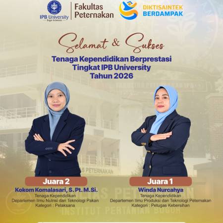 Selamat dan sukses kepada tenaga kependidikan berprestasi tingkat IPB tahun 2026
