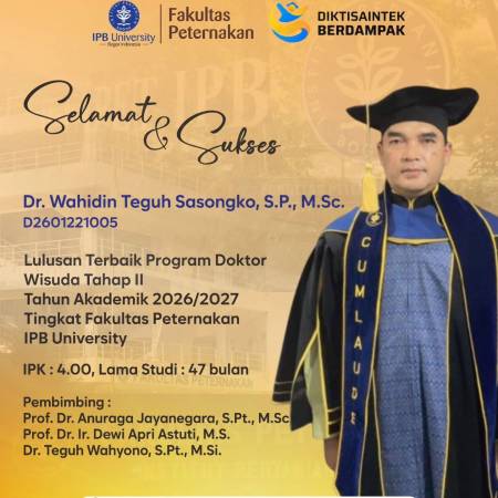 Selamat kepada lulusan terbaik Wisuda Tahap II & III Tahun Akademik 2026/2027 Tingkat Fapet IPB